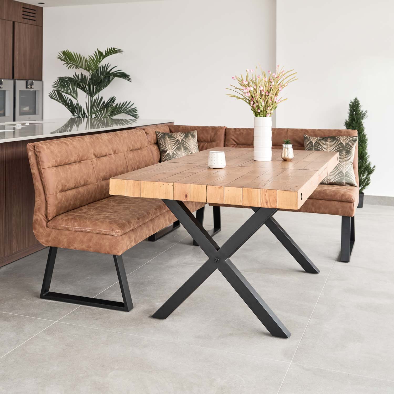 Woods Urban 140 180cm Extending Dining Table With Industrial Corner