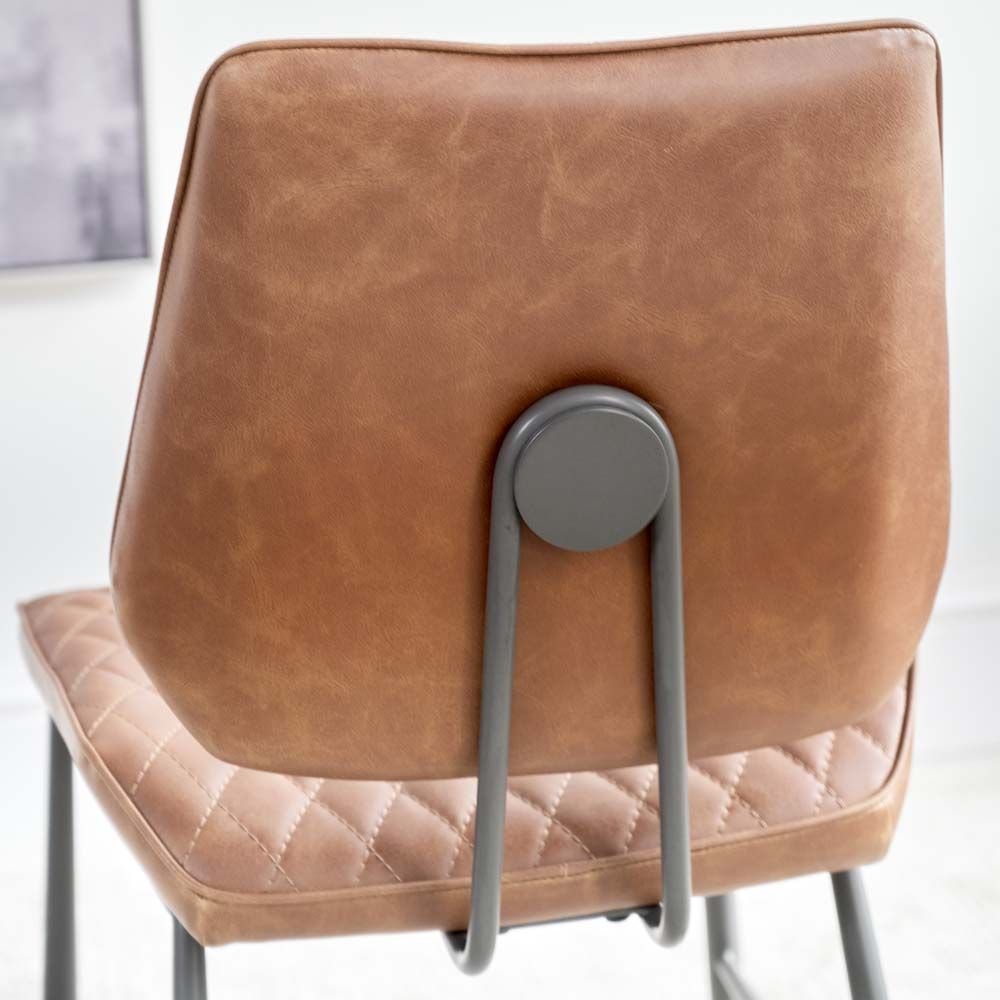 Digby Tan Leather Dining Chairs With Metal Legs Woods Furniture