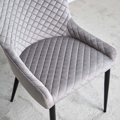 Carlton Light Grey Velvet Dining Chair (Set of 2)