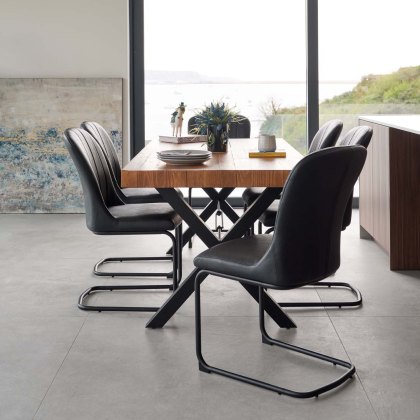 Urban 180cm Dining Table with 6 Firenza Chairs in Black