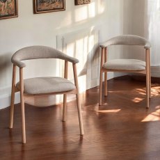 Albi Dining Chair - Beige / Oiled Oak Legs (Set of 2) Albi Dining Chair - Beige / Oiled Oak Legs (Set of 2)