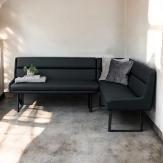 Jupiter Corner Bench in Black LHF Jupiter Corner Bench in Black LHF
