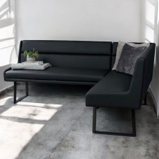 Jupiter Corner Bench in Black LHF Jupiter Corner Bench in Black LHF