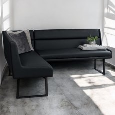 Jupiter Corner Bench in Black RHF Jupiter Corner Bench in Black RHF