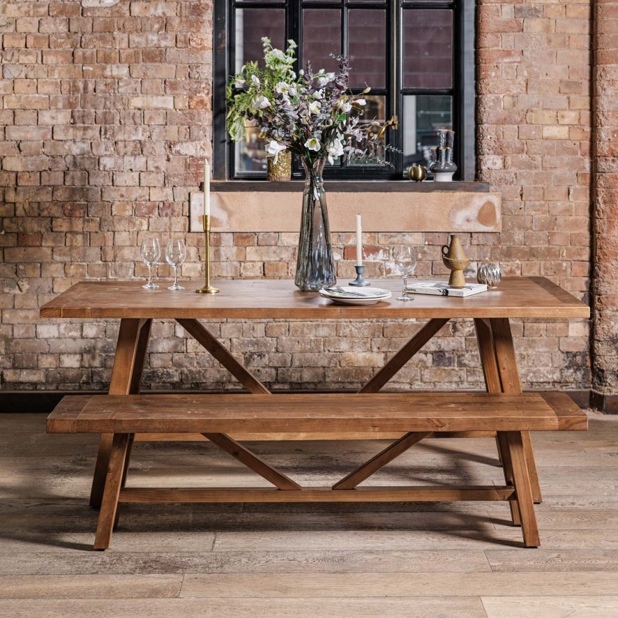 Woods Brisbane 200cm Dining Table & 180cm Bench
