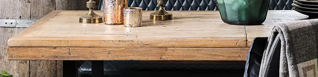 Enjoy a more sustainable take on furnishing your living or dining room with one of our reclaimed wood collections.
