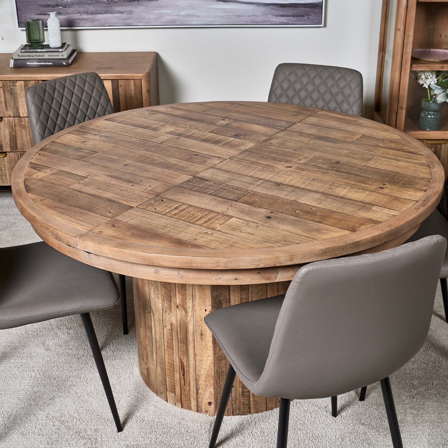 Woods Perth 135185 Round Extending Dining Table Woods Furniture