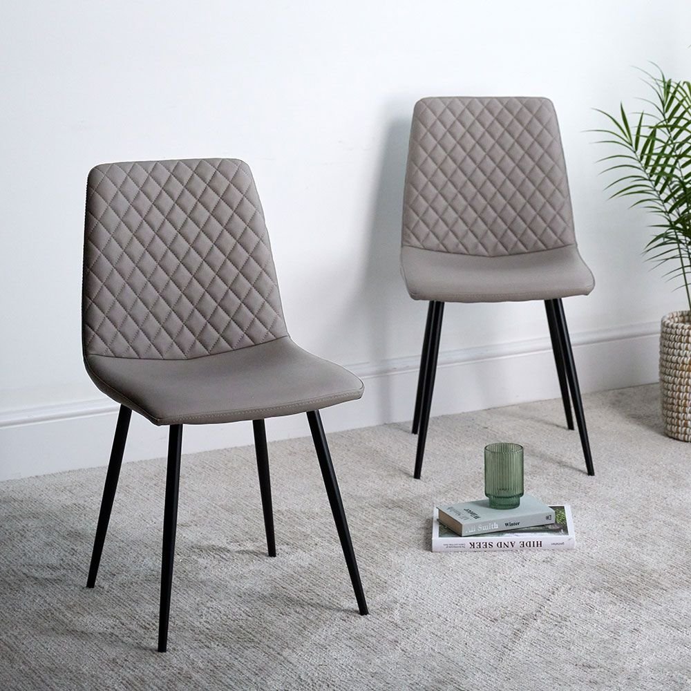 Dining Chairs - Truffle (Pair) | Ripley Faux Leather - Woods Furniture