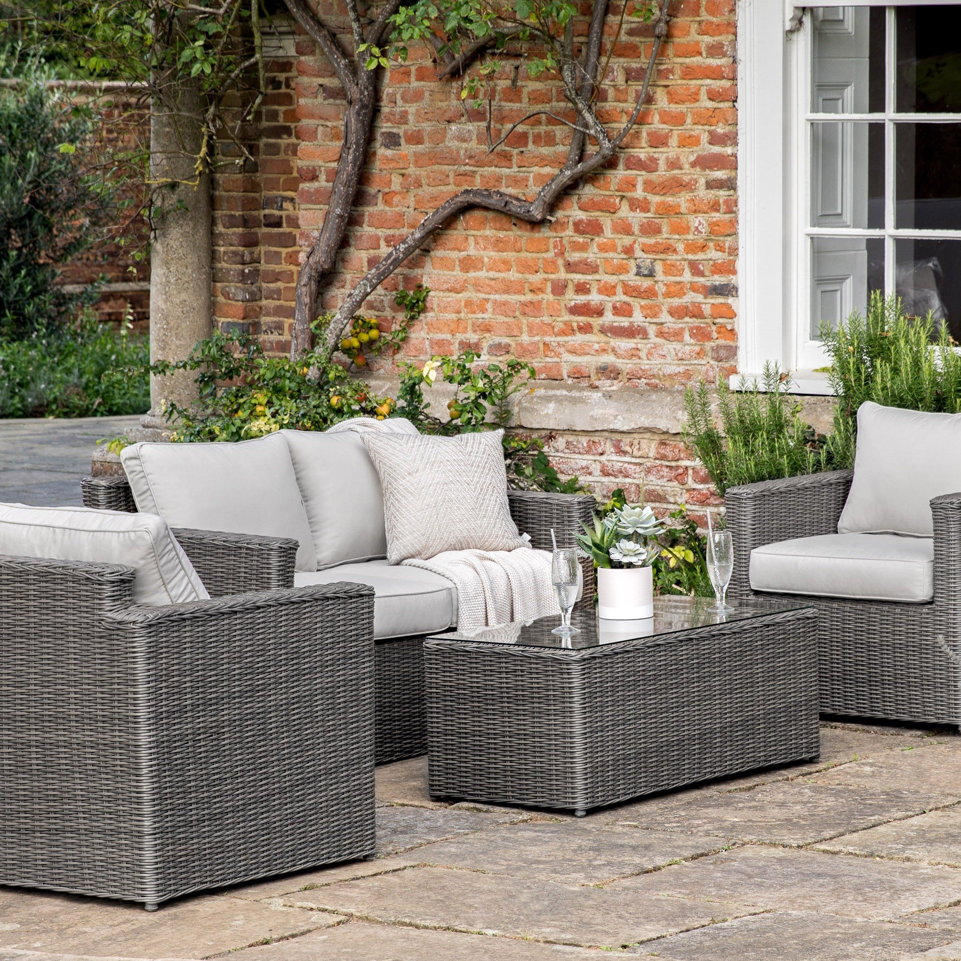 grey rattan garden furniture asda