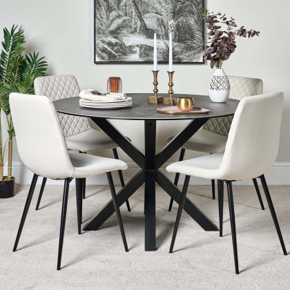 Eastcote Round Dining Table - Black Eastcote Round Dining Table - Black
