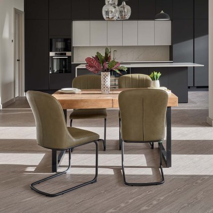 Adelaide 140-180cm Extending Dining Table with 4 Firenza Chairs in Olive Adelaide 140-180cm Extending Dining Table with 4 Firenza Chairs in Olive