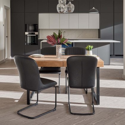 Adelaide 140-180cm Extending Dining Table with 4 Firenza Chairs in Black Adelaide 140-180cm Extending Dining Table with 4 Firenza Chairs in Black
