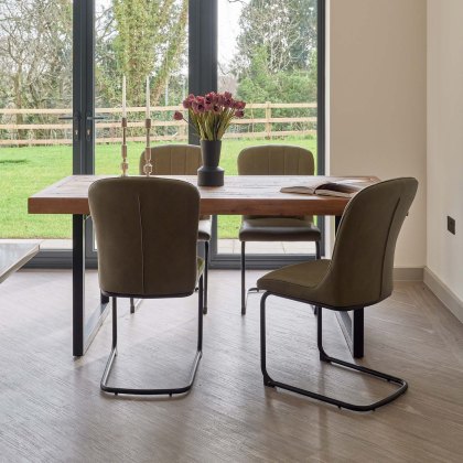 Adelaide 180cm Dining Table with 4 Firenza Chairs in Olive Adelaide 180cm Dining Table with 4 Firenza Chairs in Olive