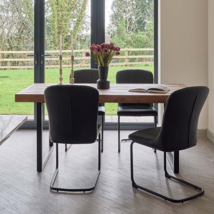 Adelaide 180cm Dining Table with 4 Firenza Chairs in Black Adelaide 180cm Dining Table with 4 Firenza Chairs in Black