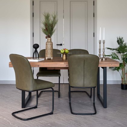 Adelaide 180-240cm Extending Dining Table with 4 Firenza Chairs in Olive Adelaide 180-240cm Extending Dining Table with 4 Firenza Chairs in Olive