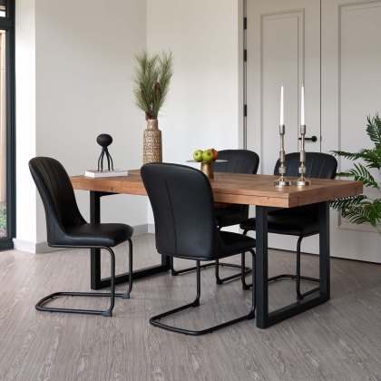Adelaide 180-240cm Extending Dining Table with 4 Firenza Chairs in Black Adelaide 180-240cm Extending Dining Table with 4 Firenza Chairs in Black