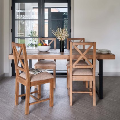 Adelaide 180cm Dining Table with 4 Adelaide Upholstered Chairs Adelaide 180cm Dining Table with 4 Adelaide Upholstered Chairs