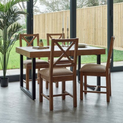 Adelaide 140-180cm Extending Dining Table with 4 Adelaide Upholstered Chairs Adelaide 140-180cm Extending Dining Table with 4 Adelaide Upholstered Chairs