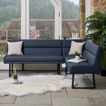Jupiter Corner Bench in Navy - Left Hand Facing Jupiter Corner Bench in Navy - Left Hand Facing