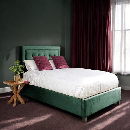 Camila Ottoman Double Bed - Green