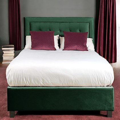 Camila Ottoman King Size Bed - Green