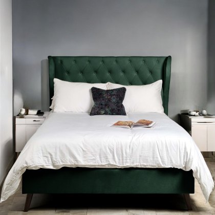 Lucille Double Bed - Green Lucille Double Bed - Green