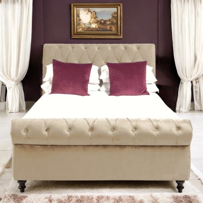 Chloe King Size Bed - Cream