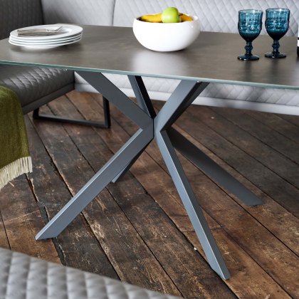 Dante Dark Grey 135cm Dining Table with Corner Bench (LHF) and Low Bench