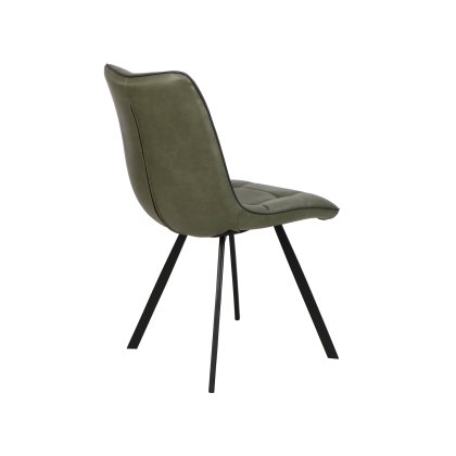 Jack Olive Green Dining Chair with Slate Grey Piping (Set of 2)