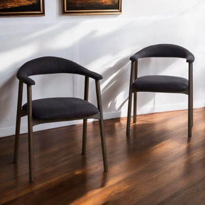 Albi Dining Chair - Dark Blue / Dark Oak Legs (Set of 2) Albi Dining Chair - Dark Blue / Dark Oak Legs (Set of 2)