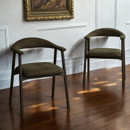 Albi Dining Chair - Dark Green / Dark Oak Legs (Set of 2) Albi Dining Chair - Dark Green / Dark Oak Legs (Set of 2)