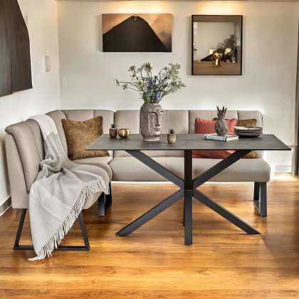 Eastcote Black 150cm Dining Table with Sonoma Corner Bench