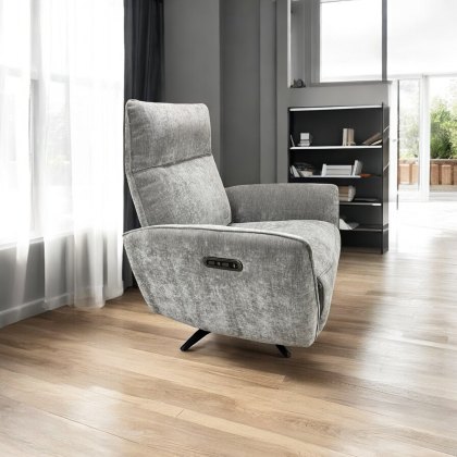 Brodie Armchair with Power and Massage in Granite Fabric