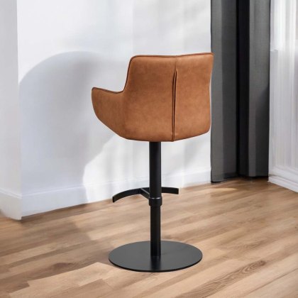 Savonna Cognac Real Leather Bar Stool (Set of 2)