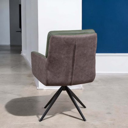 Messina Green Leather Dining Chair (Set of 2)