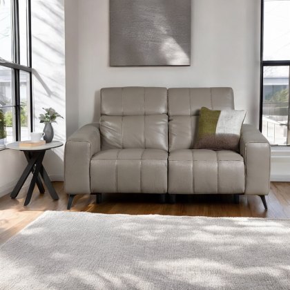 Oti 2 Seater Power Recliner Sofa in Elephant Grey Leather Oti 2 Seater Power Recliner Sofa in Elephant Grey Leather
