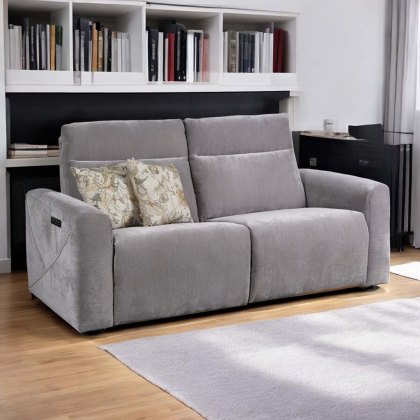 Brodie 3 Seater Sofa with Power and Massage in Granite Fabric