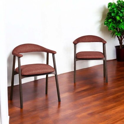 Albi Dining Chair - Copper / Dark Oak Legs (Set of 2) Albi Dining Chair - Copper / Dark Oak Legs (Set of 2)