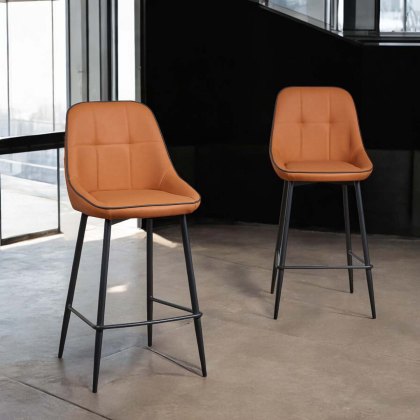 Jasper Marmalade Bar Stool with Iron Piping (Set of 2) Jasper Marmalade Bar Stool with Iron Piping (Set of 2)