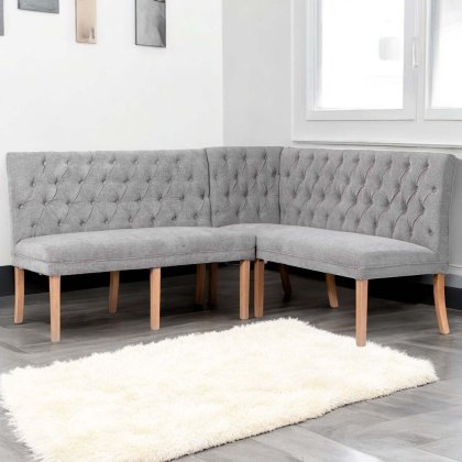 Boston Corner Bench in Grey (Left Hand Facing) Boston Corner Bench in Grey (Left Hand Facing)