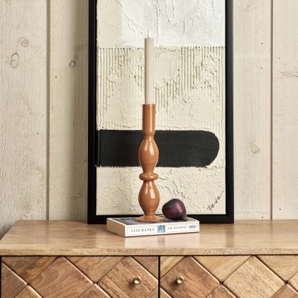 Oval Glass Candle Stick in Passion Oval Glass Candle Stick in Passion