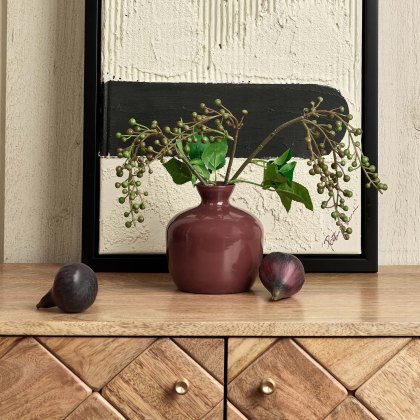 Round Glass Vase in Cherry - Small Round Glass Vase in Cherry - Small