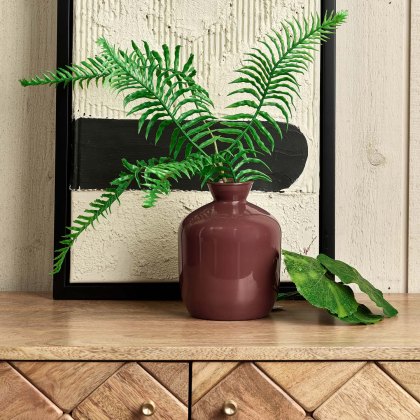 Round Glass Vase in Cherry - Large Round Glass Vase in Cherry - Large