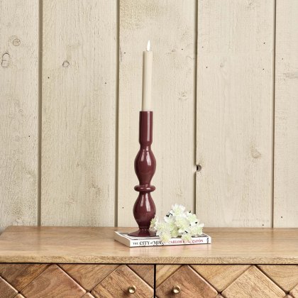 Oval Glass Candle Stick in Cherry Oval Glass Candle Stick in Cherry