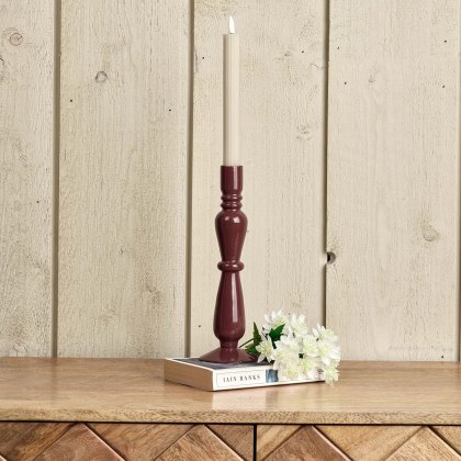 Royal Glass Candle Stick in Cherry - Small Royal Glass Candle Stick in Cherry - Small