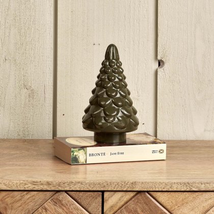 Tree Glass Ornament in Green Gold Tree Glass Ornament in Green Gold