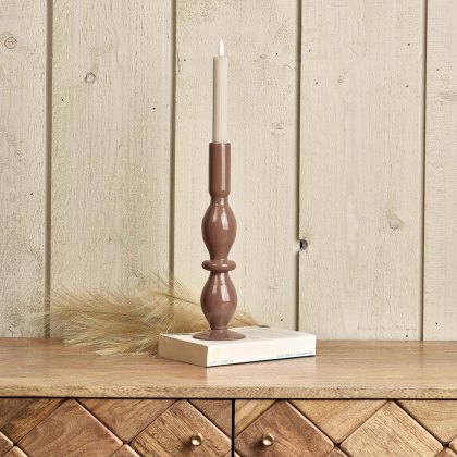 Oval Glass Candle Stick in Misty Rose Oval Glass Candle Stick in Misty Rose