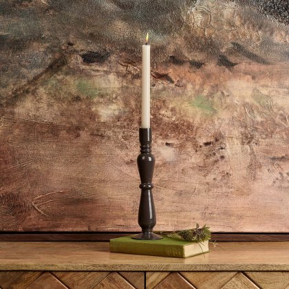 Royal Glass Candle Stick in Carbon - Small Royal Glass Candle Stick in Carbon - Small