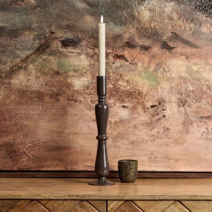 Royal Glass Candle Stick in Carbon - Large Royal Glass Candle Stick in Carbon - Large