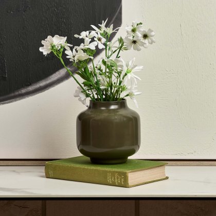 Glass Base Vase in Green Gold - Small Glass Base Vase in Green Gold - Small